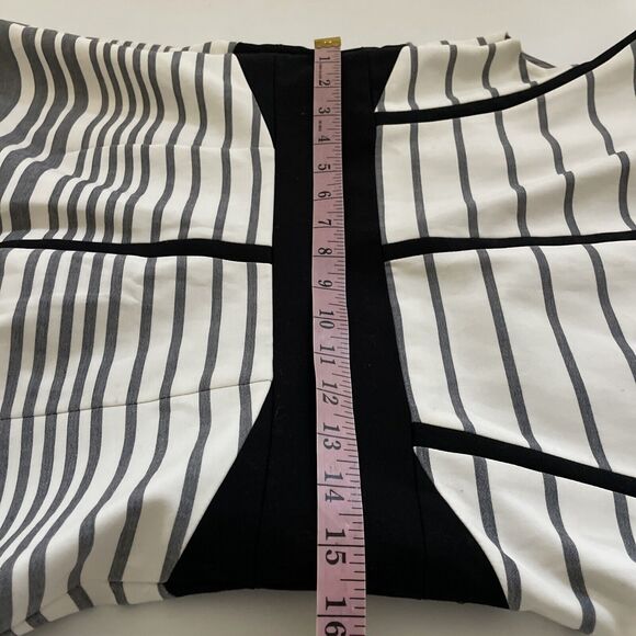 Karen Millen Pencil Dress Unique‎ Folded Neckline Striped Business Workwear 10 - Picture 8 of 13